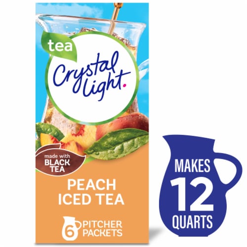 Crystal Light Peach Iced Tea Sugar Free Powder Drink Mix Pitcher Packets