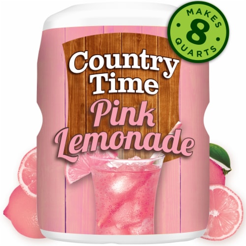 Country Time Pink Lemonade Naturally Flavored Powdered Drink Mix Perspective: front