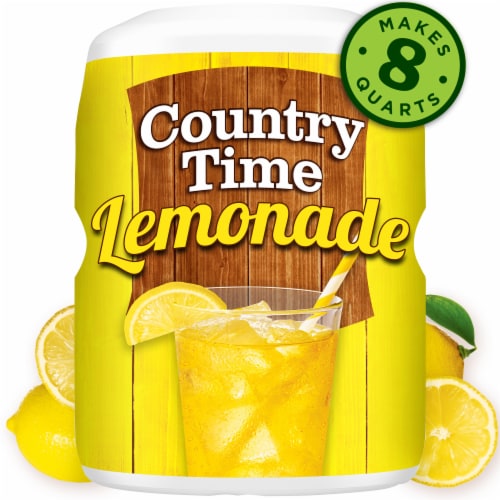Country Time Lemonade Drink Mix Canister Perspective: front