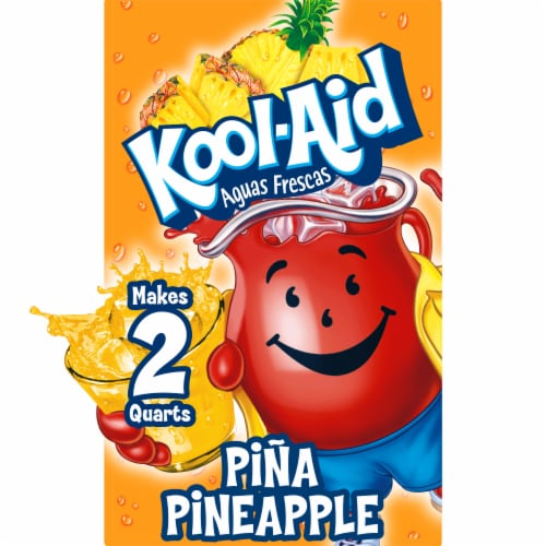 Kool Aid Unsweetened Pina-Pineapple Powdered Soft Drink Mix Packet Perspective: front