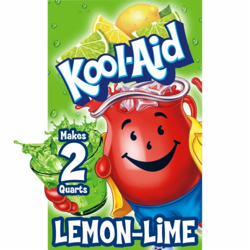 Kool Aid Zero Sugar Lemon Lime Drink Mix Packet Perspective: front