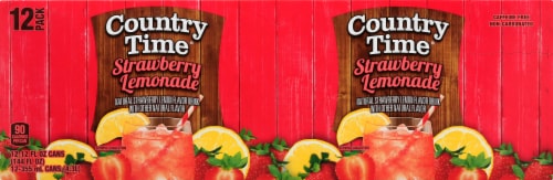 Country Time Strawberry Lemonade Cans Perspective: front