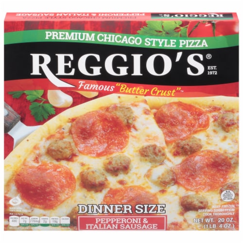 Reggio's Pizza Pepperoni & Sausage Pizza Perspective: front