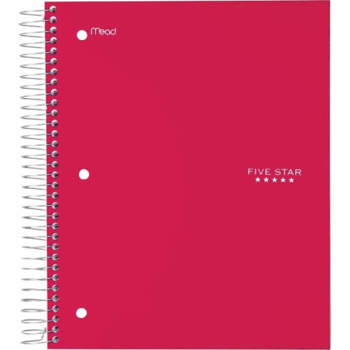 Spiral Notebook 70ct Wide Ruled - Red