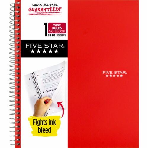 Mead® Five Star 1-Subject Wide Rule Notebook - Assorted Perspective: front