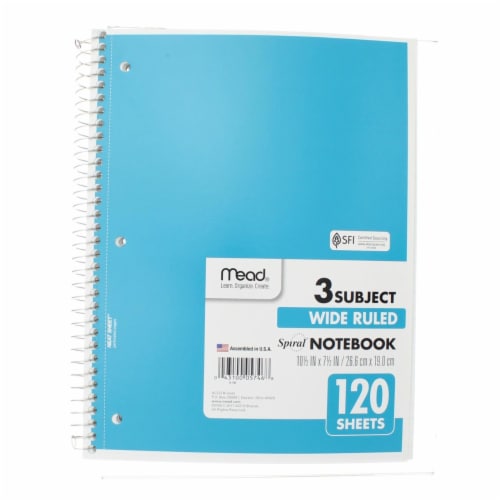 Spiral 3 Subject Notebook Perspective: front