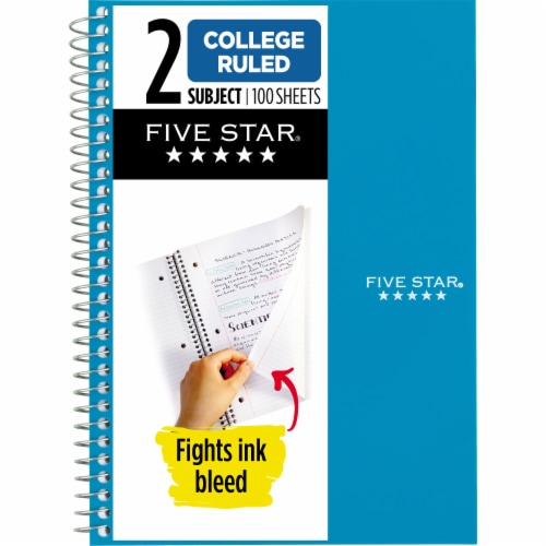 Five Star® 2 Subject College Ruled Notebook Perspective: front
