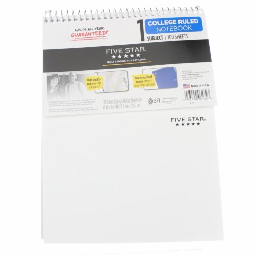 Five Star® Wirebound College Ruled Notebook Perspective: front