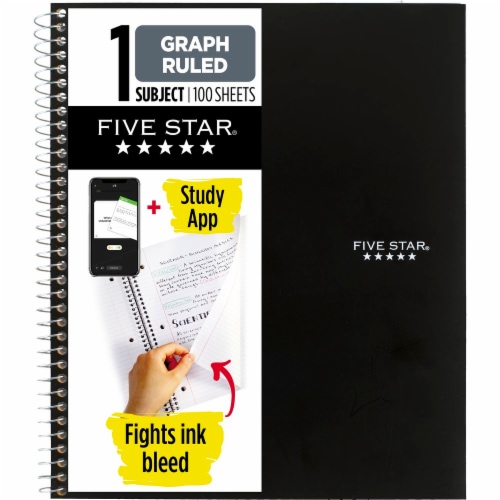 Five Star® Graph-Ruled 1-Subject Notebook - Assorted Perspective: front