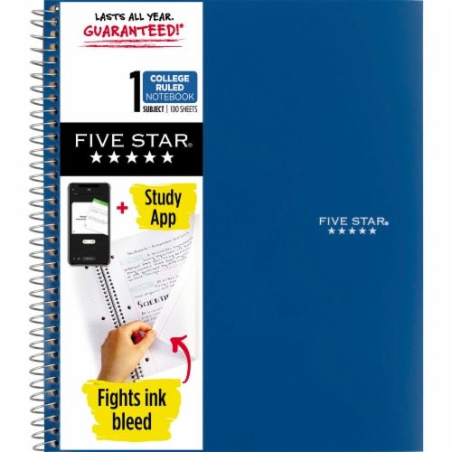 Five Star® 1 Subject 2 Pocket College Ruled Notebook Perspective: front