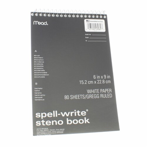 Mead® Spell-Write® Wirebound Steno Book Perspective: front