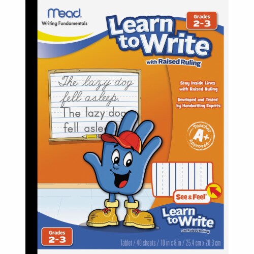 Mead Writing Tablet Raised Ruling Dotted Lines 8 x10  White 48556 Perspective: front