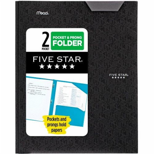 Five Star® Advance Pocket & Prong Folder - Black Perspective: front