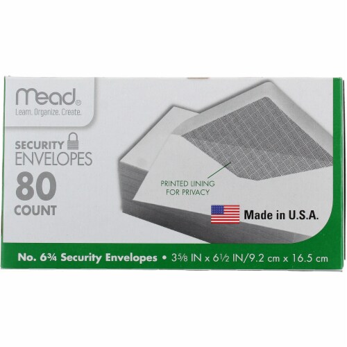 Mead® Boxed Security Envelopes Perspective: front
