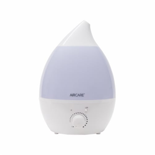 AIRCARE® Aurora Ultrasonic Humidifier With Aroma Diffuser And Multicolor LED Night Light - White Perspective: front