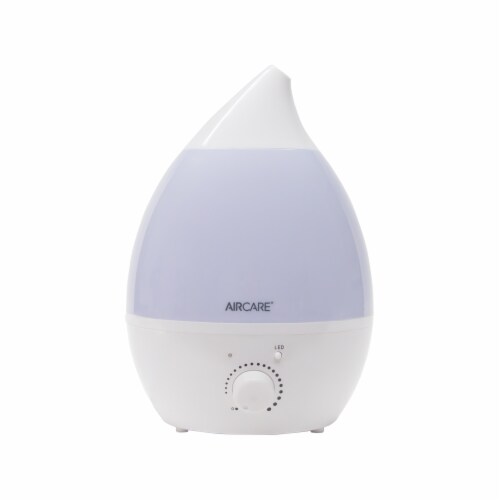 AIRCARE® Aurora Ultrasonic Humidifier With Aroma Diffuser And Multicolor LED Night Light - White Perspective: front
