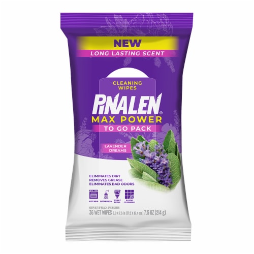 Pinalen Max Power Lavender Dreams To Go Cleaning Wipes Pack Perspective: front