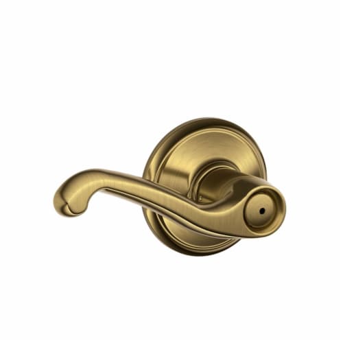 Schlage Flair Antique Brass Privacy Lockset ANSI Grade 2 1-3/4 in. Schlage Flair Antique Brass Privacy Lockset ANSI Grade 2 1-3/4 in.