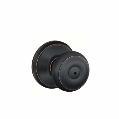 Schlage Georgian Aged Bronze Privacy Lockset ANSI Grade 2 1-3/4 in.