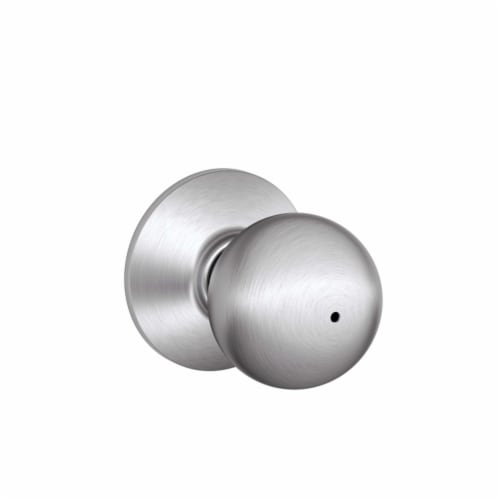 Schlage Orbit Knob Contractor Series Satin Chrome Privacy Set - Silver Perspective: front