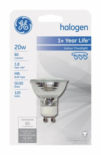 Foran dig Universel makeup GE Edison 20 watts MR16 Halogen Bulb 80 lumens White 1 pk Floodlight -  Total Qty: 1; Each, Count of: 1 - Kroger