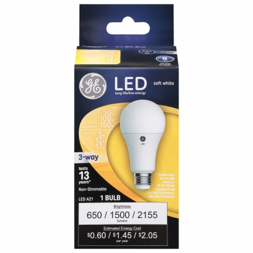 GE 5/10/19-Watt (50/100/150-Watt) A21 3-Way LED Light Bulb Perspective: front