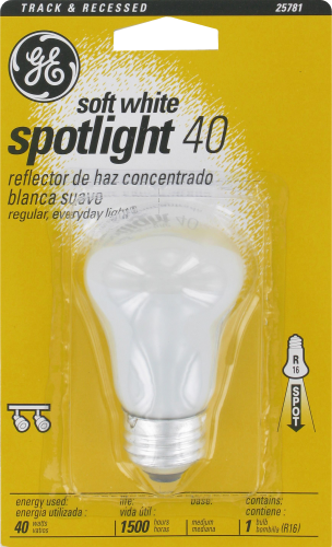 GE 40-Watt Medium Base Spotlight R16 Light Bulb Perspective: front