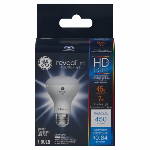GE Reveal LED HD Light Bulb LED7DR20PRVL Perspective: front