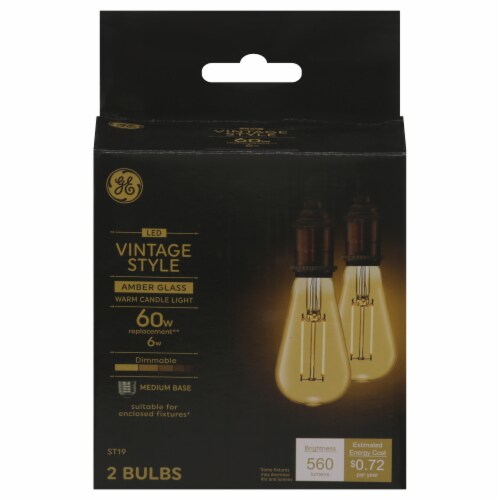 GE LED Vintage Style Light Bulbs Perspective: front