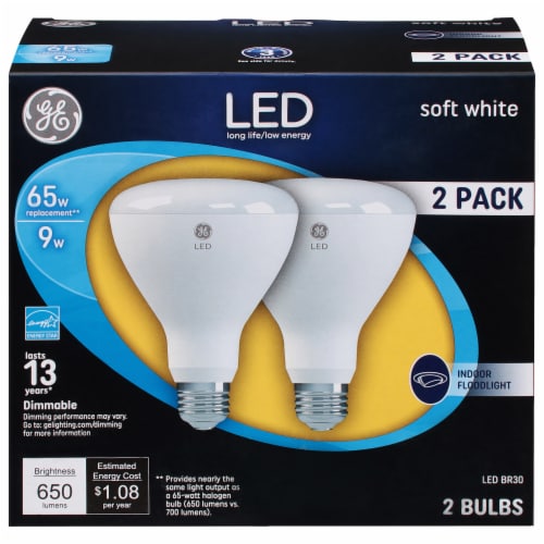 GE 10-Watt (65-Watt) BR30 LED Indoor Floodlight Bulbs Perspective: front