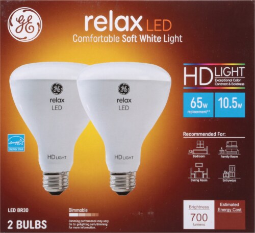 GE Relax LED 10-Watt Soft White Light Bulbs Perspective: front