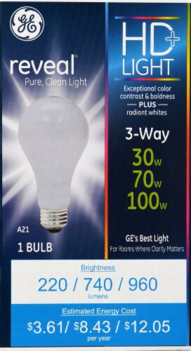 GE Reveal 3-Way Light Bulb Perspective: front
