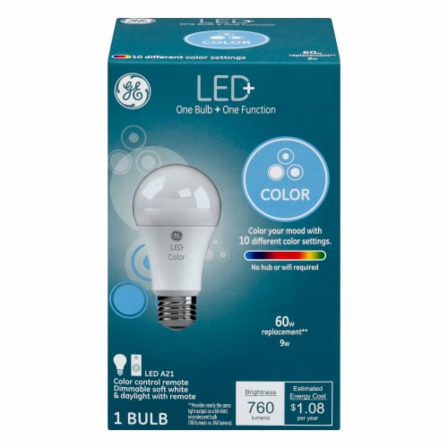 GE LED Color Lightbulb Perspective: front