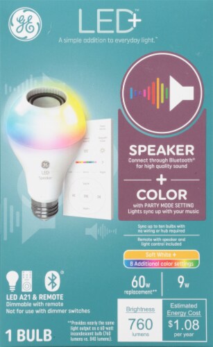 GE LED™ Bluetooth® Color Speaker Bulb Perspective: front