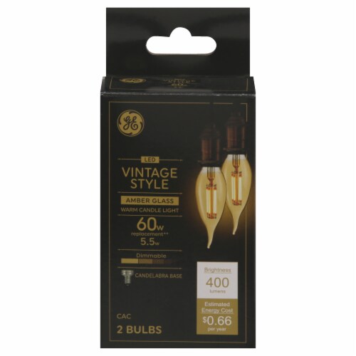GE 60-Watt LED Vintage Light Bulbs Perspective: front
