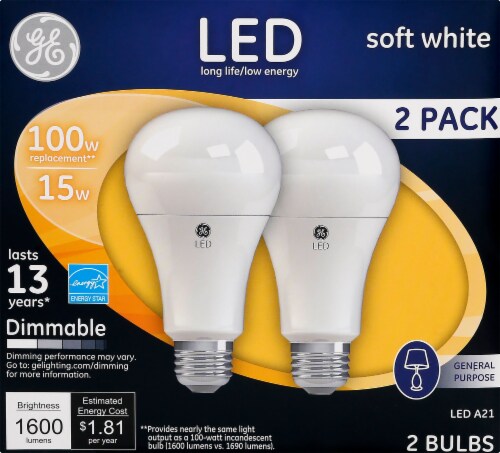 GE 15-Watt (100-Watt) A21 LED Light Bulbs Perspective: front