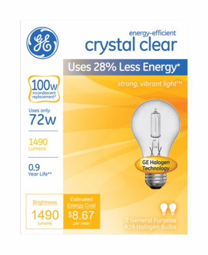 GE Crystal Clear 72-Watt (100-Watt) A19 General Purpose Halogen