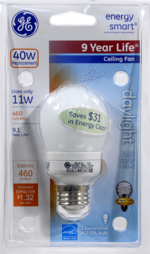 Kroger Ge Energy Smart 11 Watt 40 Watt A17 Cfl Daylight
