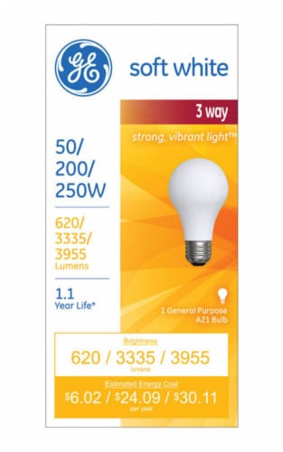 GE 50/200/250-Watt A21 3-Way General Purpose Light Bulb Perspective: front