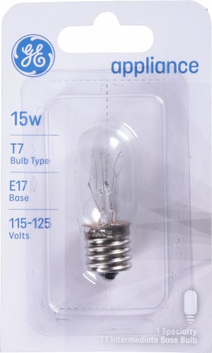 GE 15-Watt E17 Intermediate Base T7 Tubular Appliance Light Bulb Perspective: front