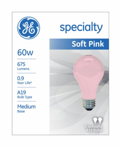 GE 60 Watt Soft Pink Light Bulbs 2 pk Harris Teeter