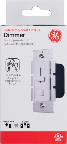GE Slide with Rocker Dimmer Perspective: front