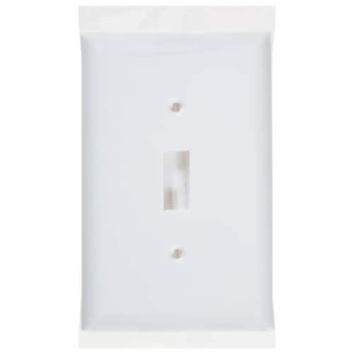 GE Oversized Toggle Switch Wall Plate - White Perspective: front