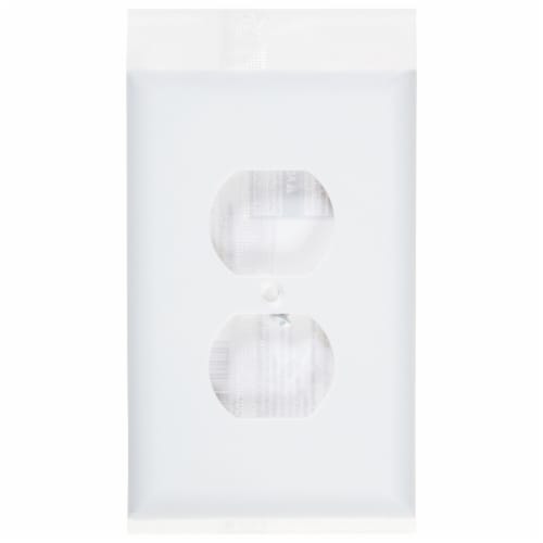 GE 2-Outlet Oversized Wallplates - White Perspective: front