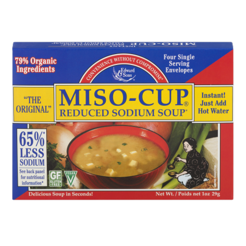 Edward & Sons Miso-Cup Reduced Sodium Soup Perspective: front