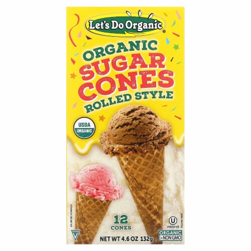 Let's Do Organic® Organic Rolled Style Sugar Cones Perspective: front
