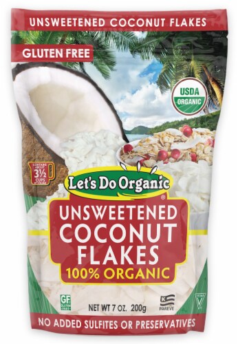 Let's Do Organic® 100% Organic Unsweetened Coconut Flakes Perspective: front