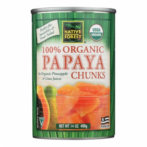 Native Forest Organic Papaya Chunks - Case Of 6 - 14 Oz. Perspective: front