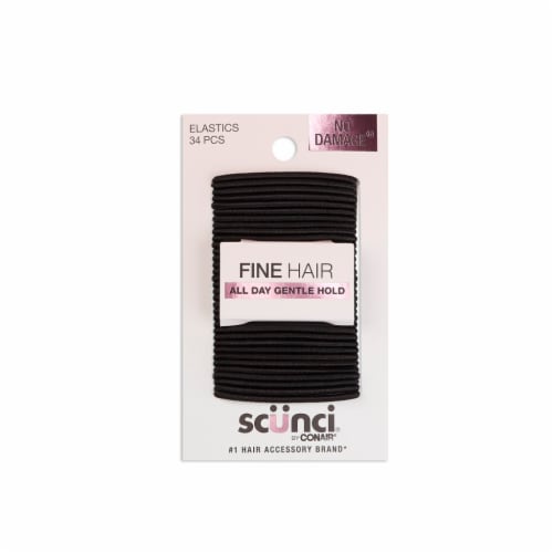 Scunci® No Damage® Hair Elastics - Black Perspective: front