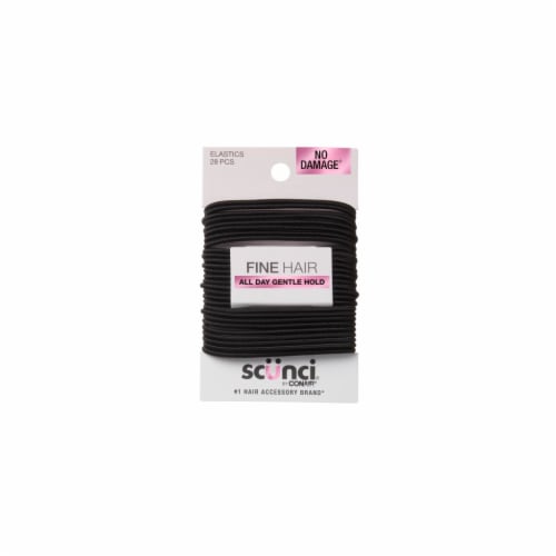 Scunci No Damage Hair Elastics - Black Perspective: front